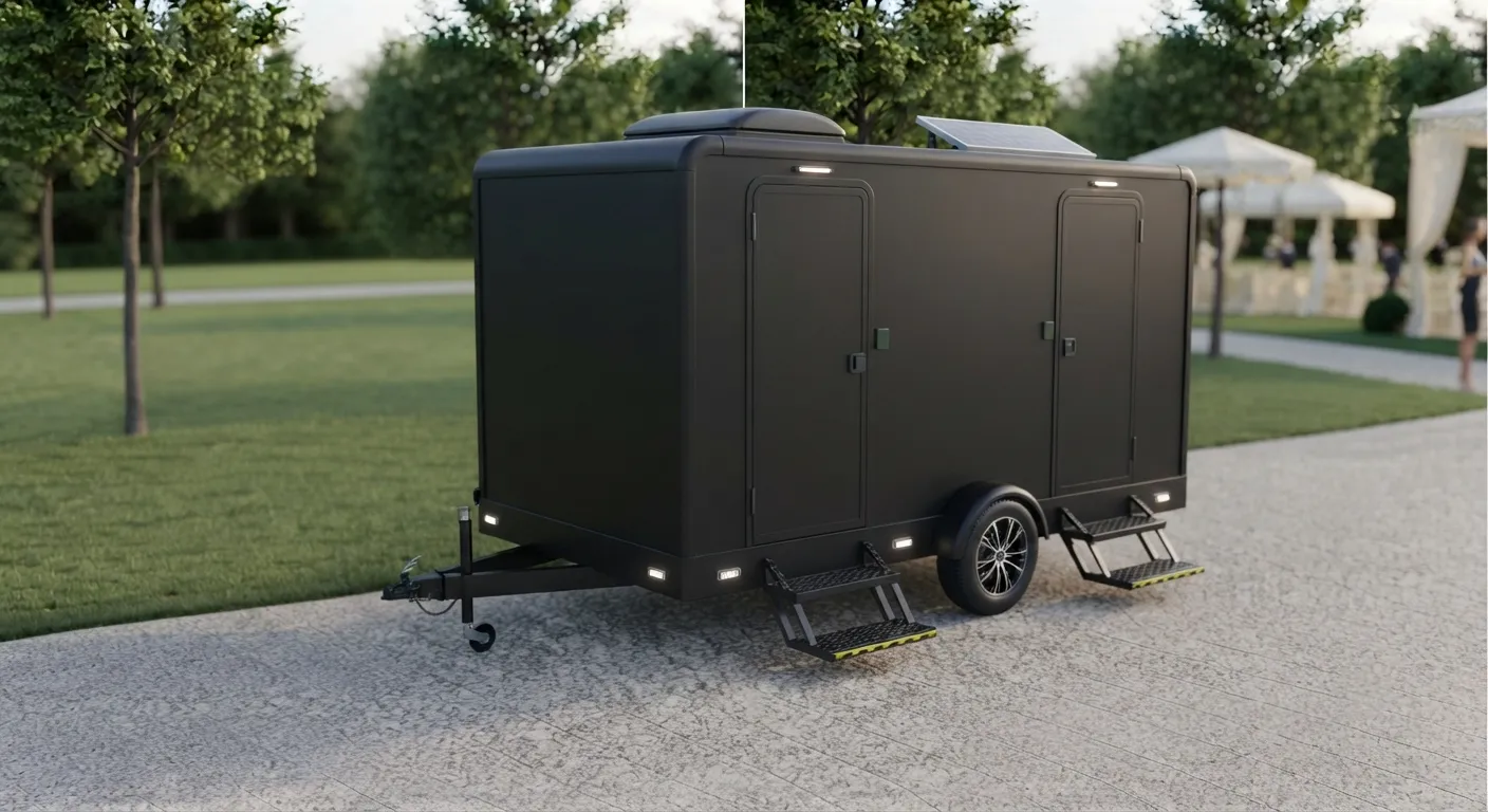 2 stall restroom trailer from our West Jordan fleet