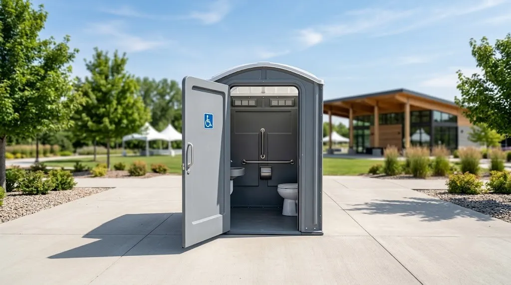 ADA accessible porta potty from our West Jordan fleet
